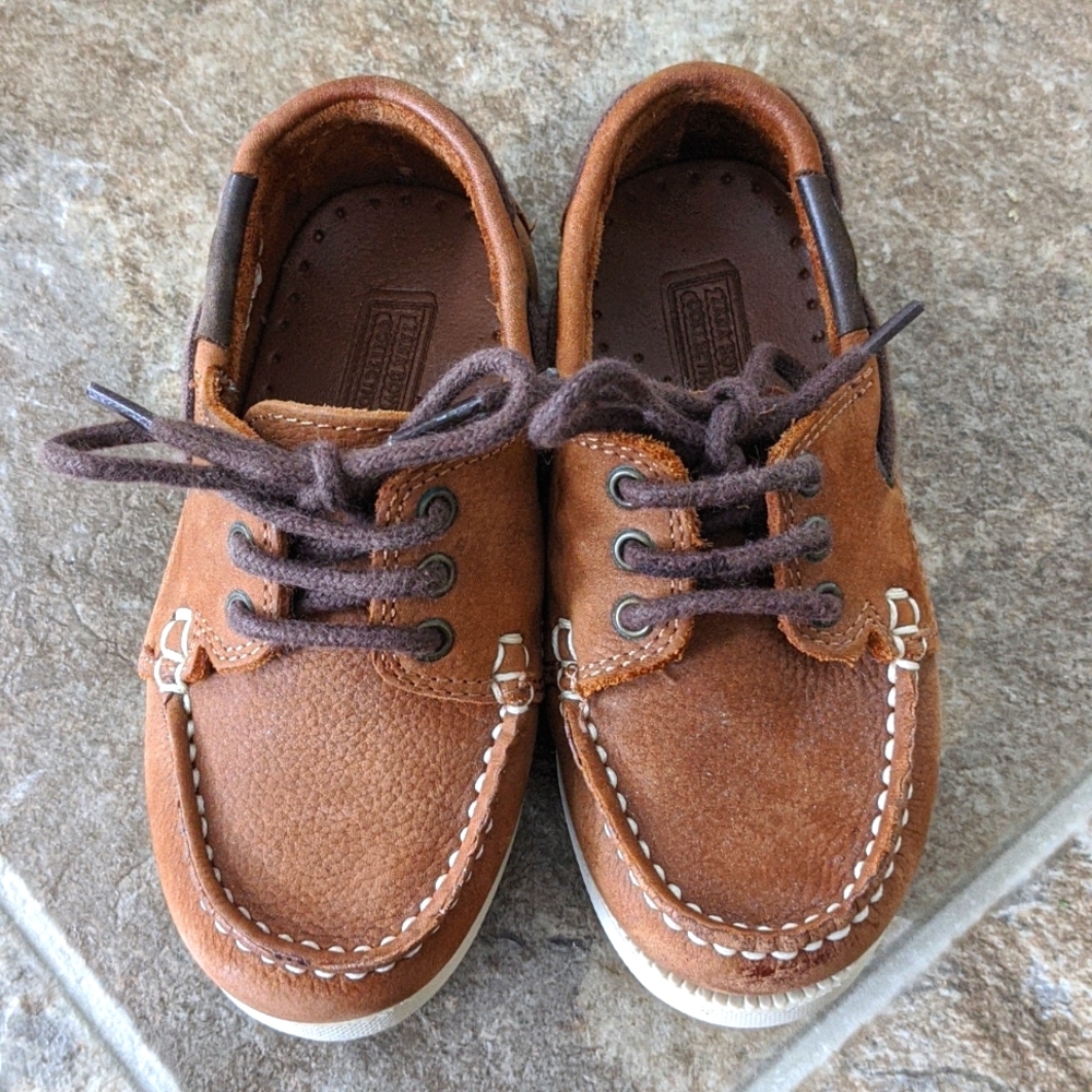 New Zara Boys Leather Deck Shoes size 8
